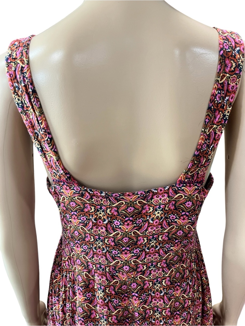 Natural Life Boho Floral Jumpsuit Square Neck Rayon Wide Leg Palazzo Romper M - Picture 4 of 10